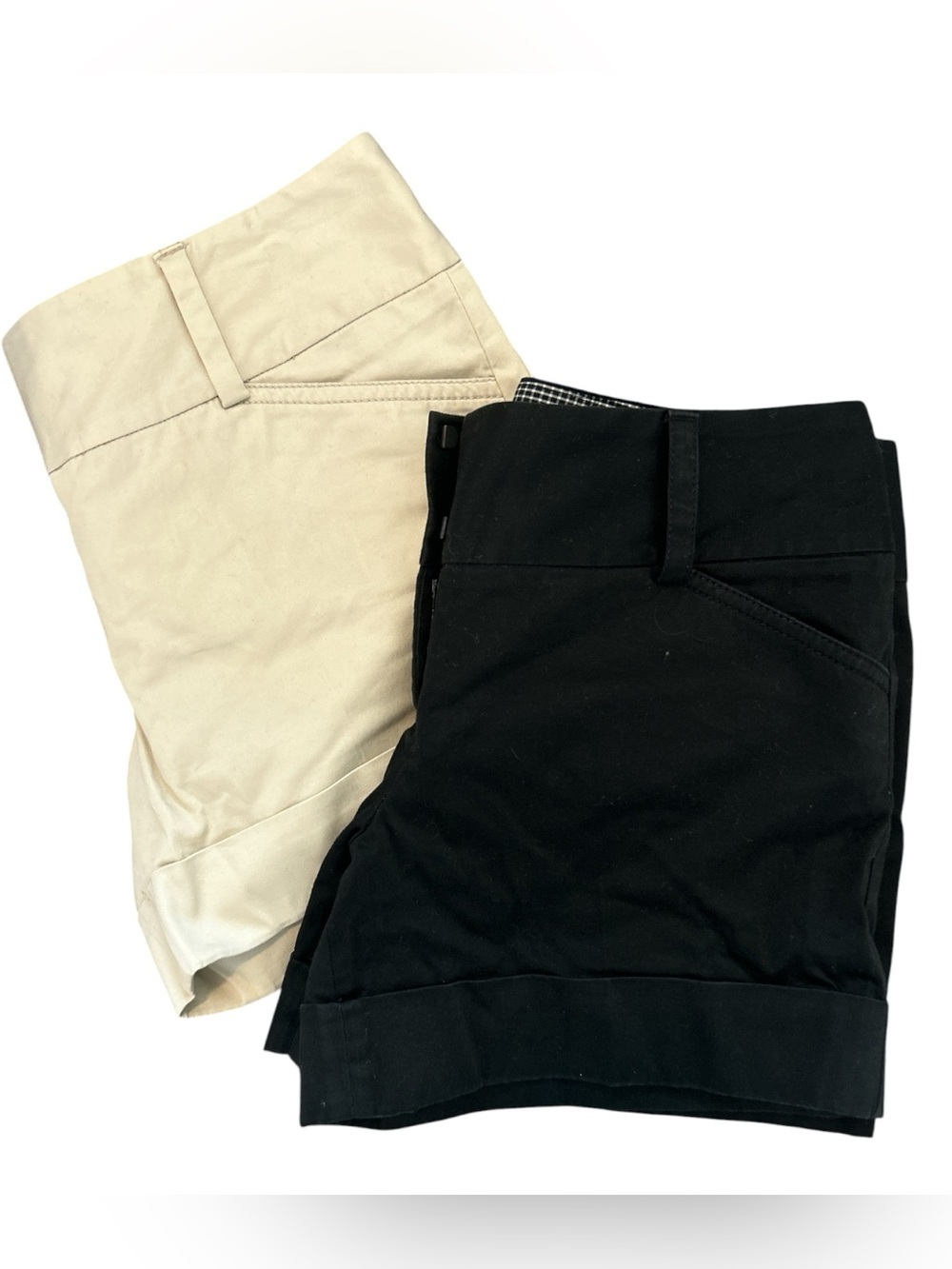 Express Design Studio Women’s Shorts Size 6 Black Khaki Cuffed Chino 2 Pair Lot